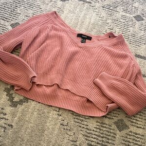 Forever 21 Dusty Pink V-Neck Sweater